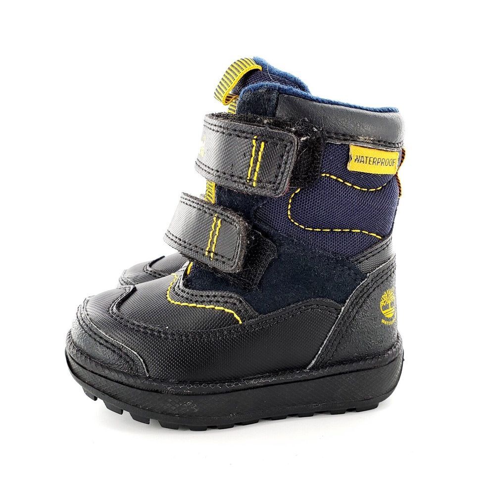 Timberland Polar Cave Waterproof Snow Boots Toddler 4 Black/Navy/Yellow